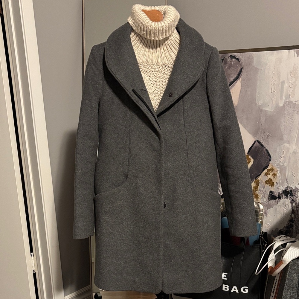 Wilfred Cocoon Charcoal Coat